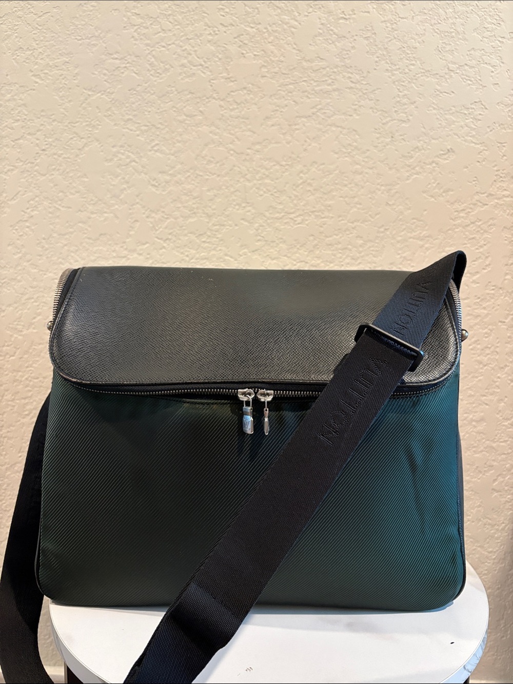 Louis Vuitton LV Shoulder Bag Green Taiga Nylon